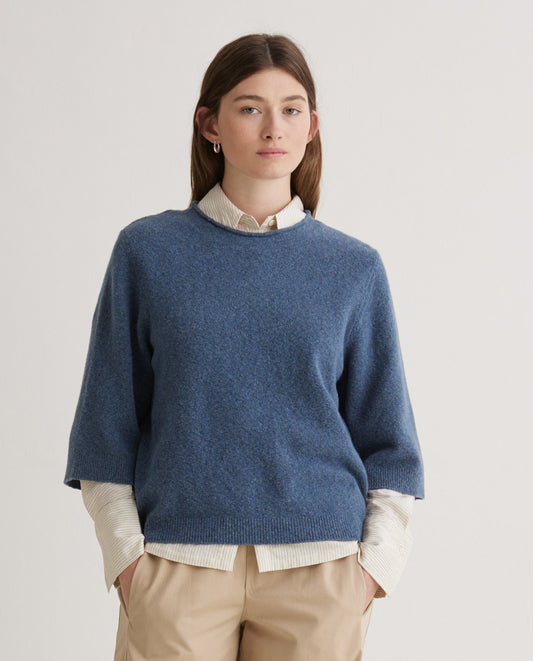 YERSE - Maglia misto cotone e lana, Royal Blue