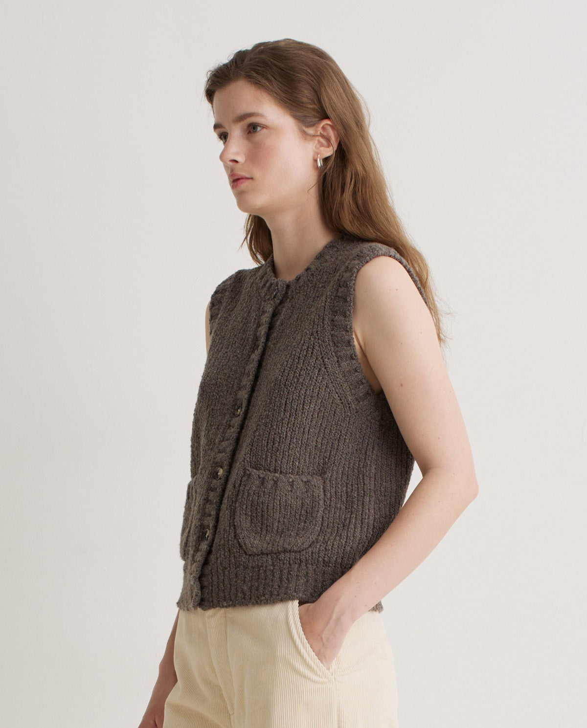 YERSE - Gilet misto lana merino, Antracite