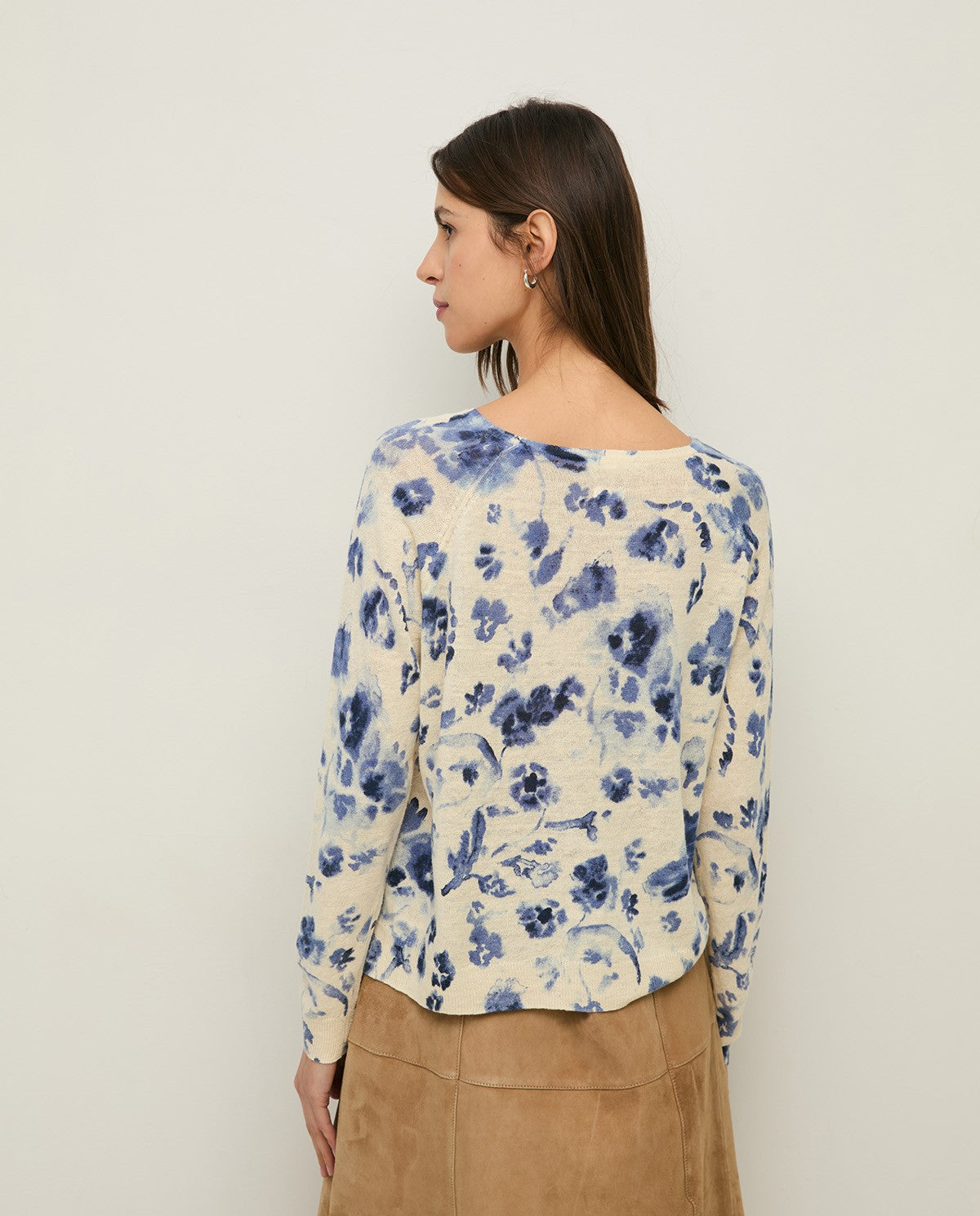 YERSE - Maglia floreale, Blu