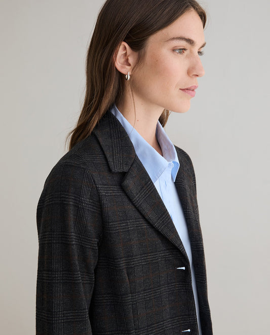 YERSE - Blazer in maglia a quadri