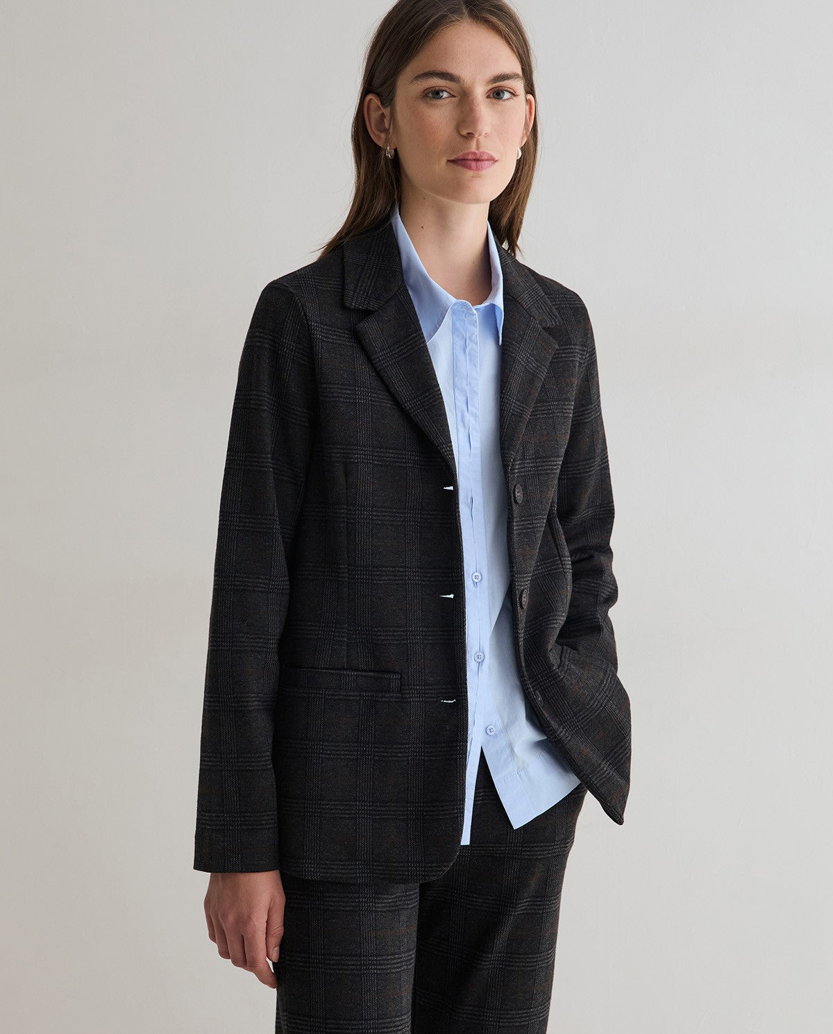 YERSE - Blazer in maglia a quadri