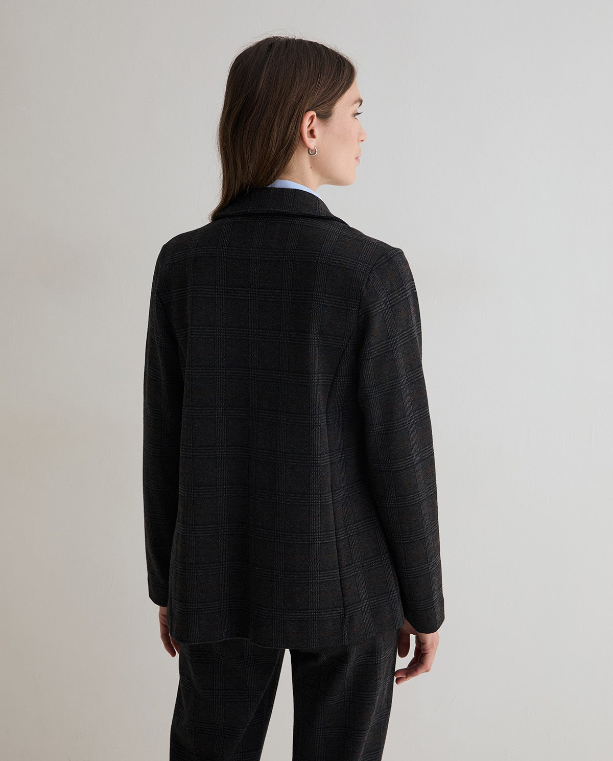 YERSE - Blazer in maglia a quadri