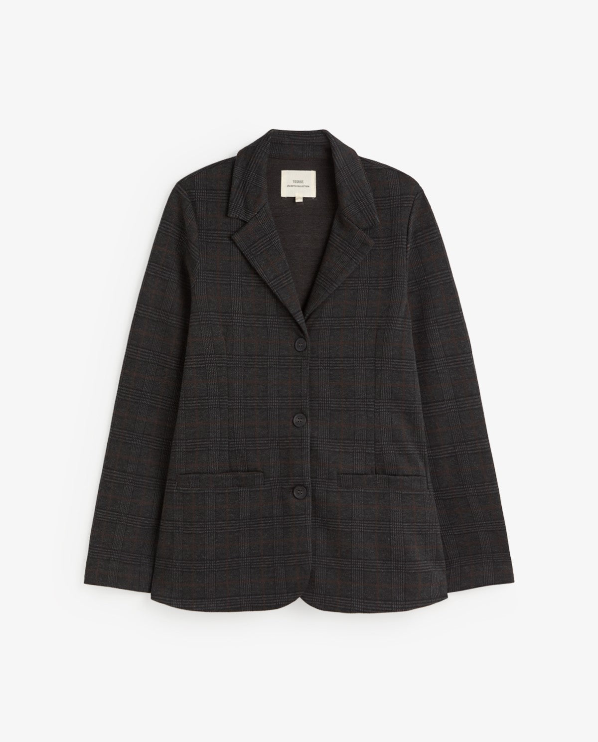 YERSE - Blazer in maglia a quadri