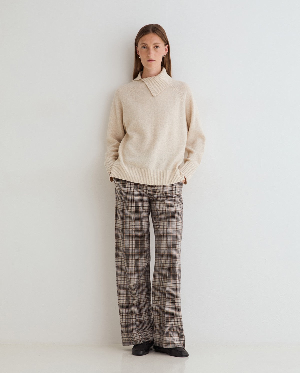 YERSE - Pantalone largo a quadri