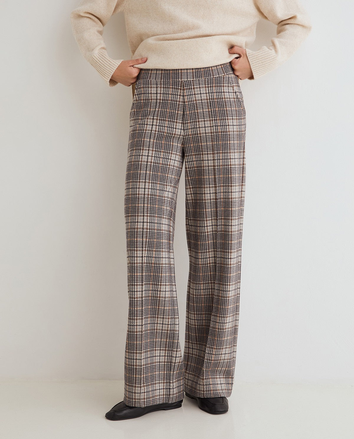 YERSE - Pantalone largo a quadri