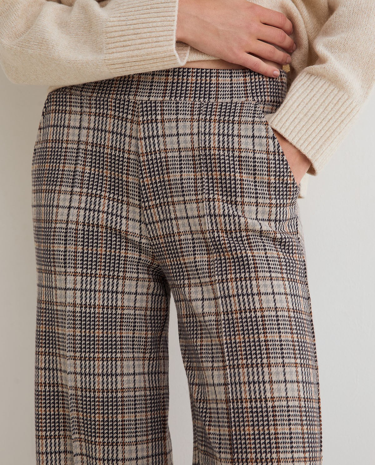 YERSE - Pantalone largo a quadri