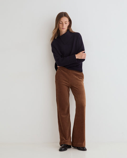 YERSE - Pantalone in velluto cammello