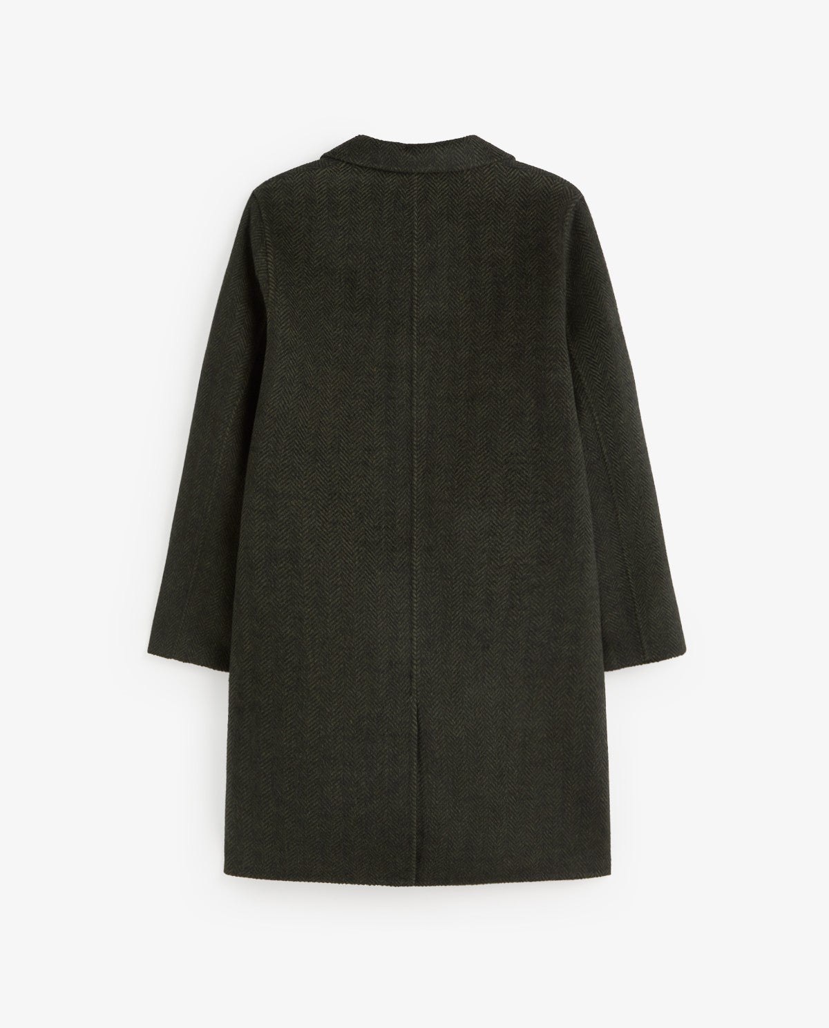 YERSE - Cappotto midi in misto lana spigato
