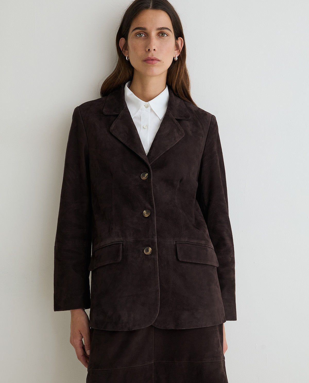 YERSE - Blazer sportivo in pelle scamosciata