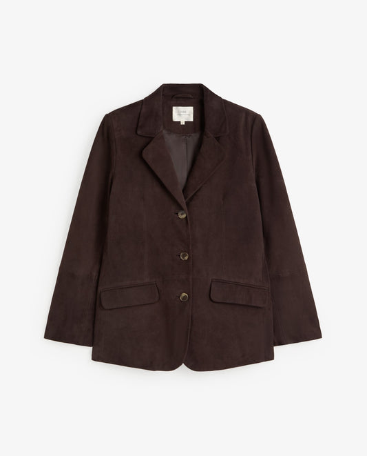 YERSE - Blazer sportivo in pelle scamosciata