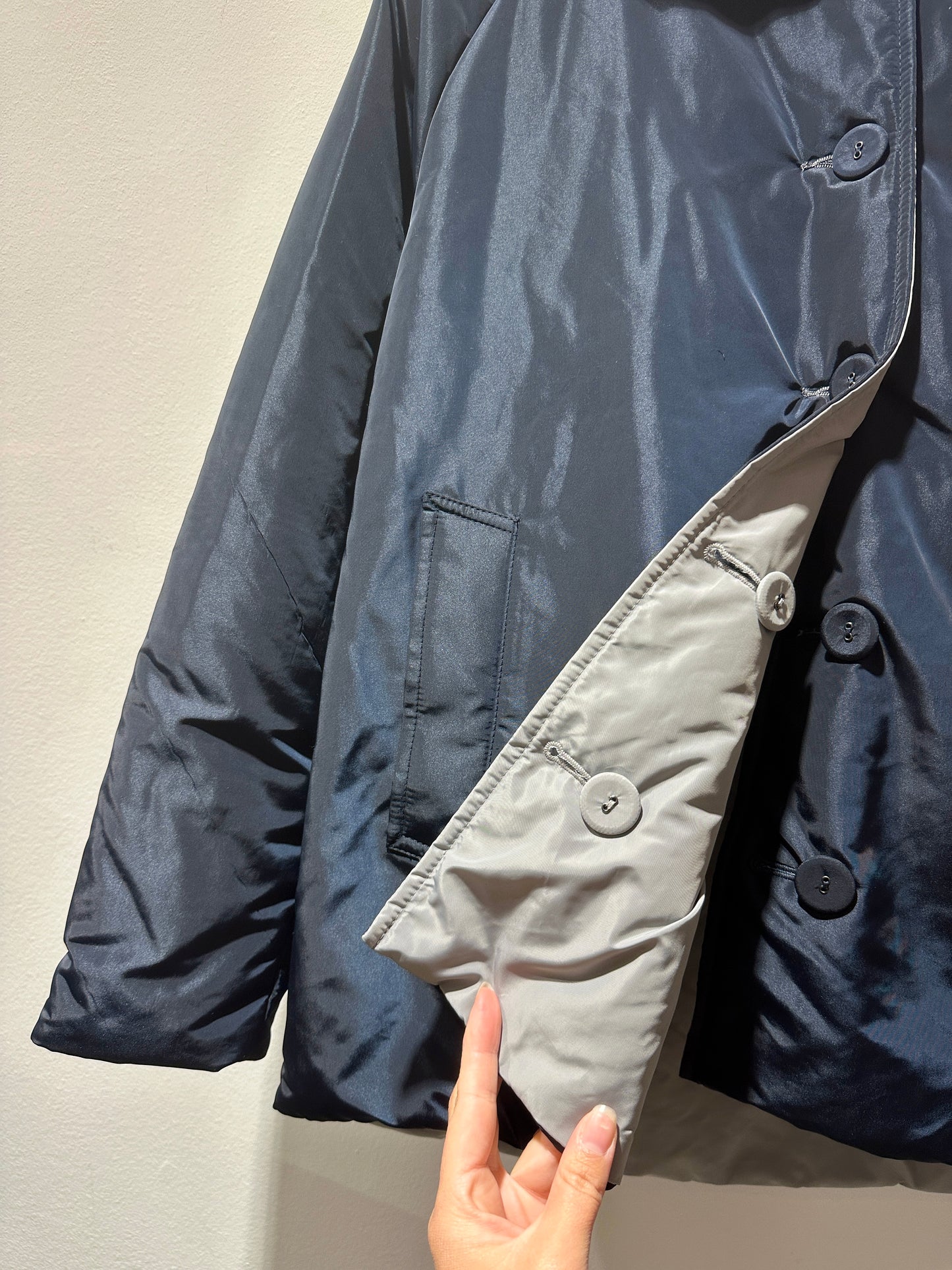 ThiPo - Giacca reversibile, Blu/Ghiaccio