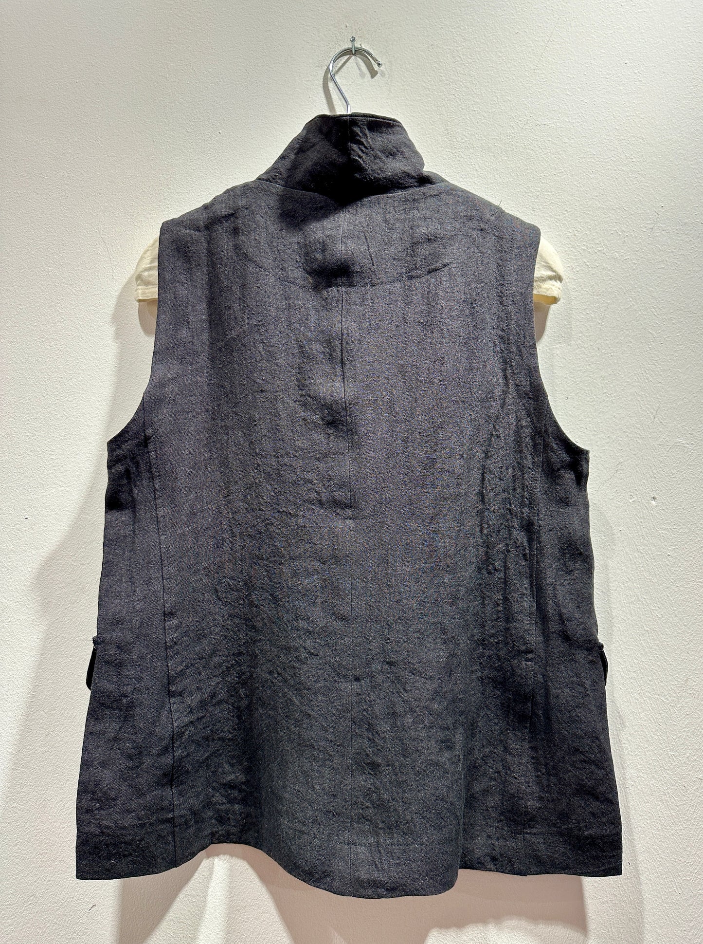 MAMA B - Gilet in lino Kimchi A, Antracite