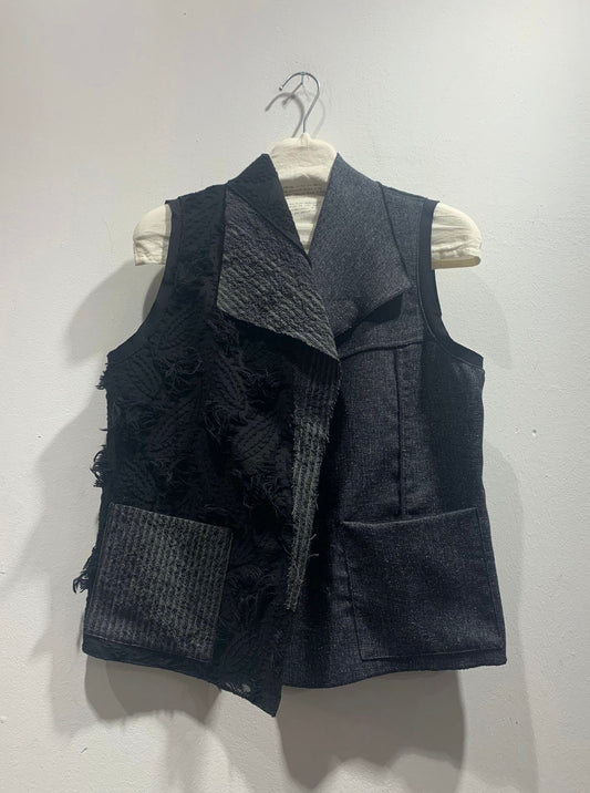 TADASHI - Gilet patch rigato