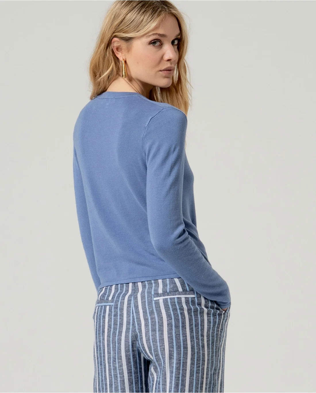 SURKANA - Cardigan aderente, Azzurro