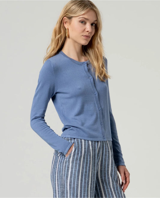 SURKANA - Cardigan aderente, Azzurro