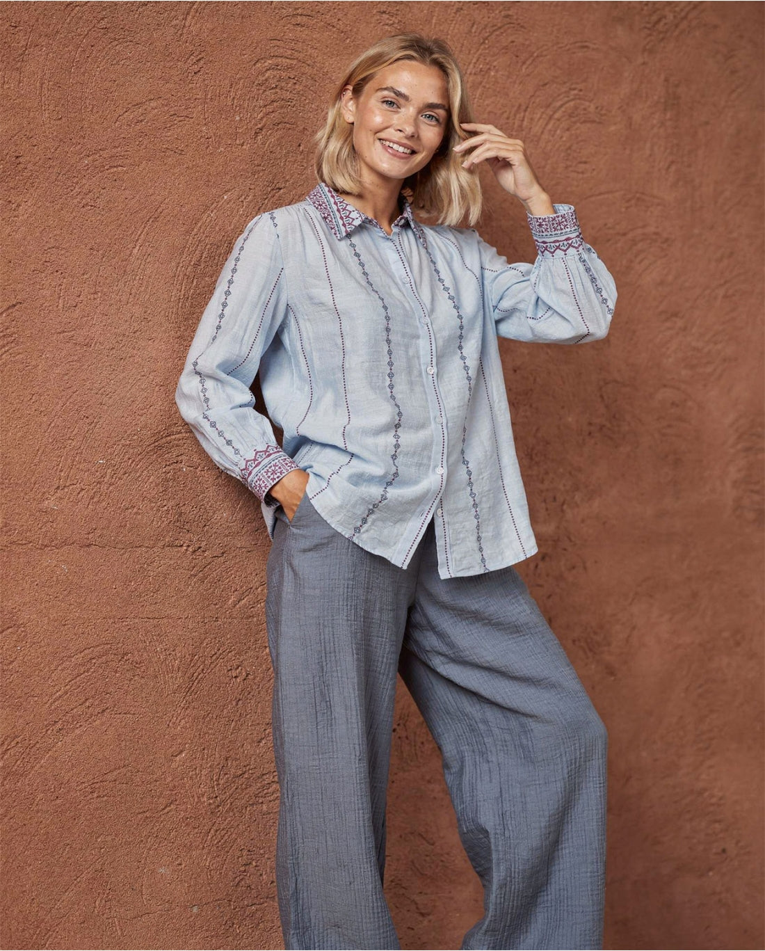 SURKANA - Camicia maniche larghe, Blu