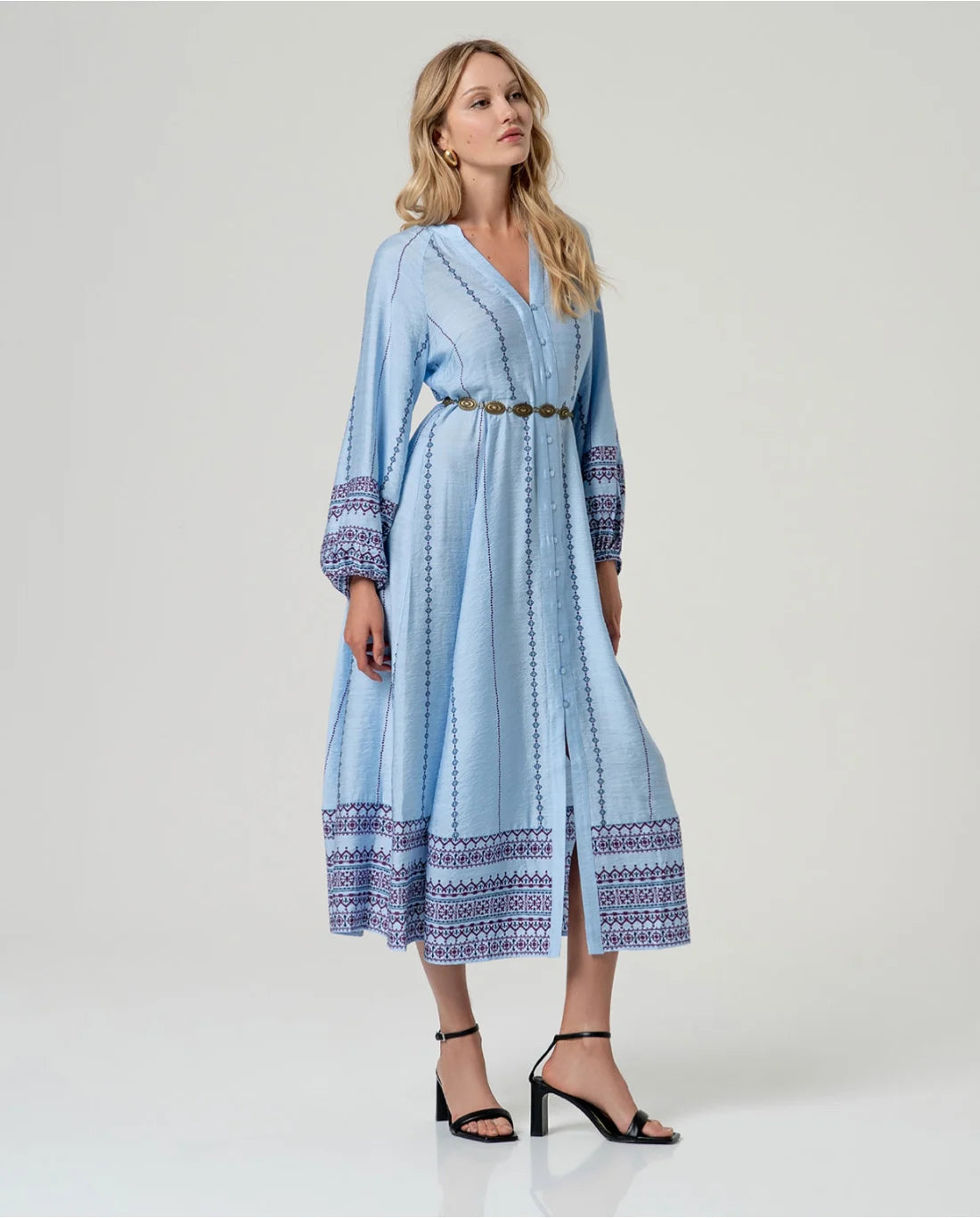 SURKANA - Abito camicia lungo, Blu