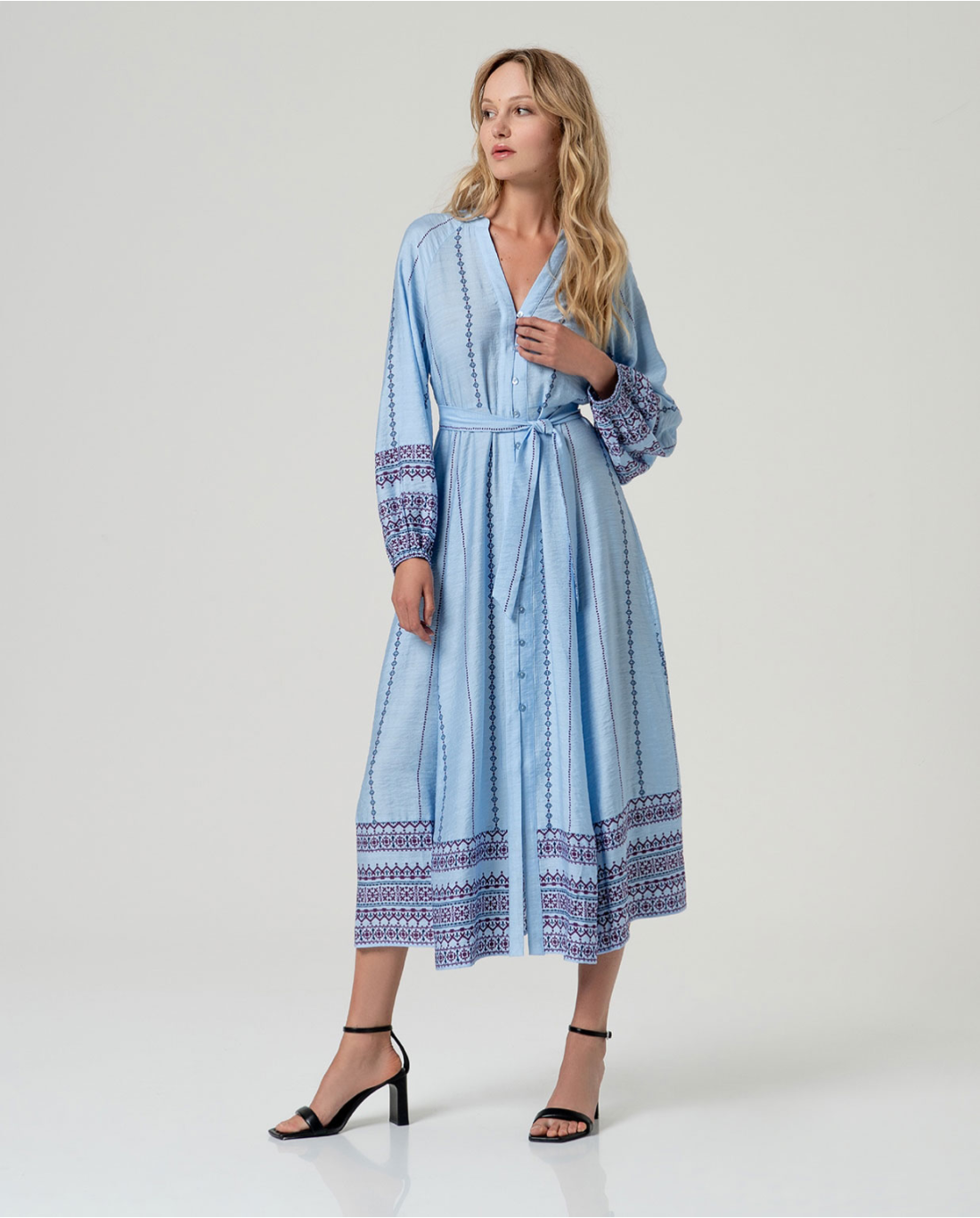 SURKANA - Abito camicia lungo, Blu