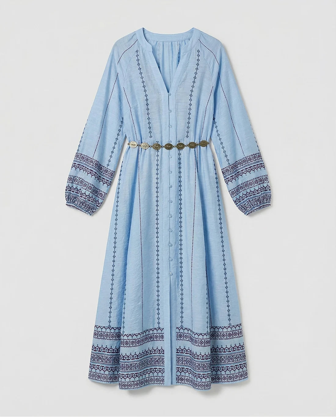 SURKANA - Abito camicia lungo, Blu