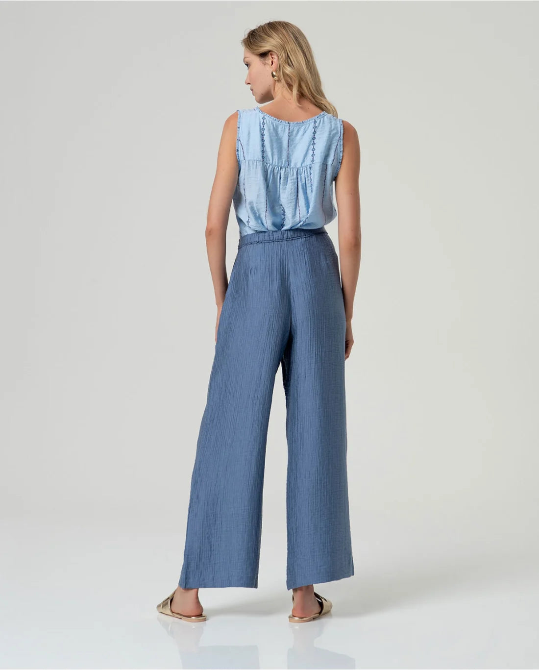 SURKANA - Pantalone dritto in viscosa, Blu