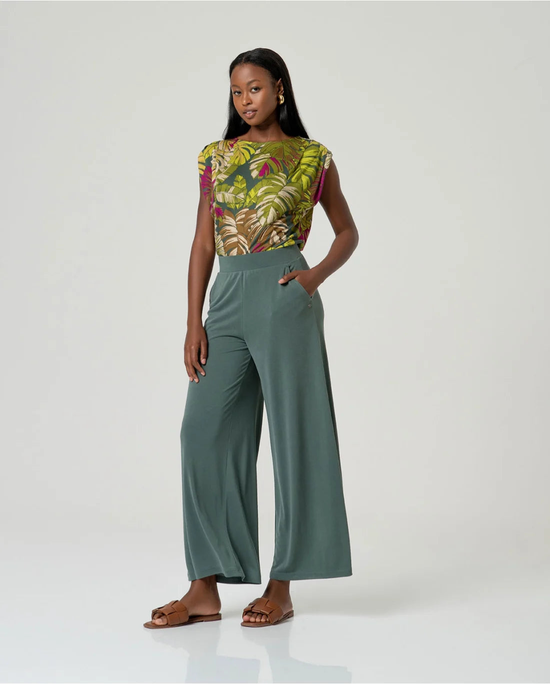 SURKANA - Pantalone largo, Verde Bottiglia