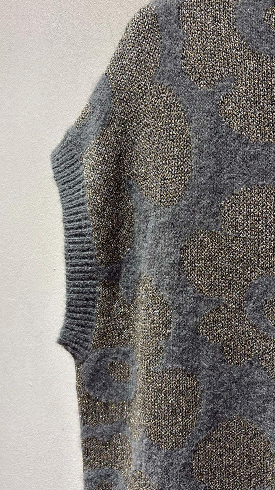 ALESSIA SANTI - Dolcevita smanicato in lurex, Grigio