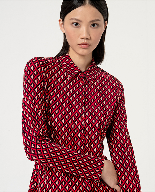 SURKANA - Camicia aderente stampata, Rosso