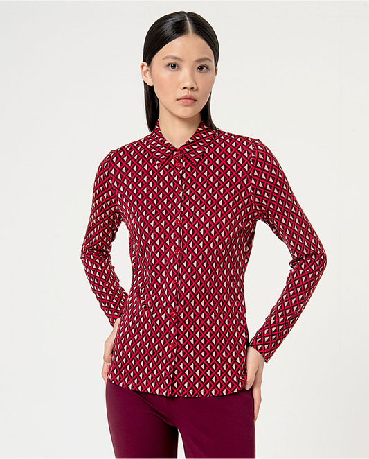 SURKANA - Camicia aderente stampata, Rosso