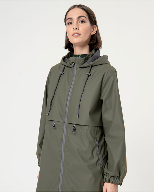 SURKANA - Parka impermeabile con fodera in pile, Verde