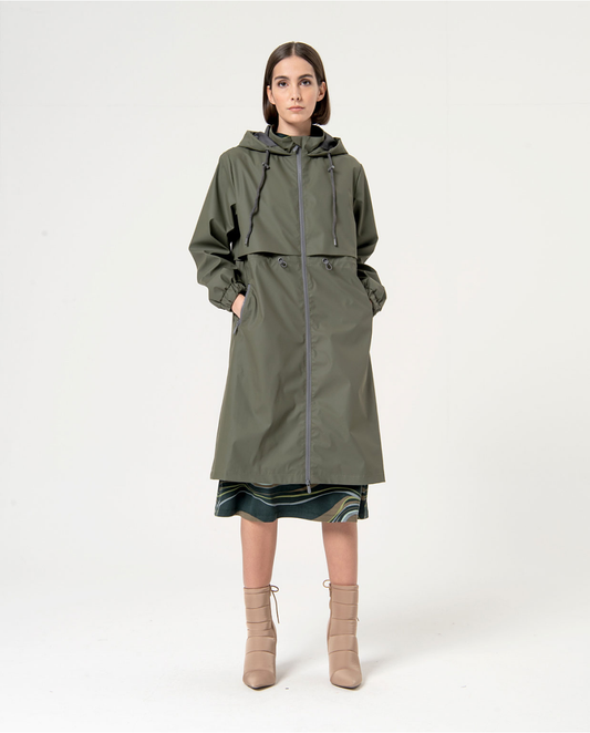 SURKANA - Parka impermeabile con fodera in pile, Verde