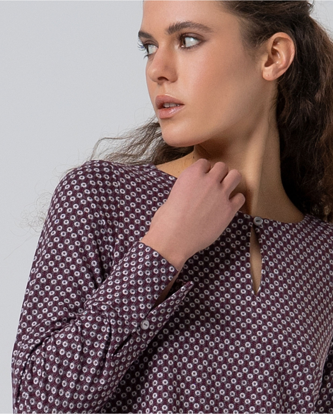 SURKANA - Blusa stampata con goccia, Grigio