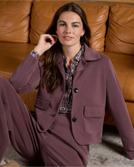 SURKANA - Giacca corta con tasche,  Mirtillo