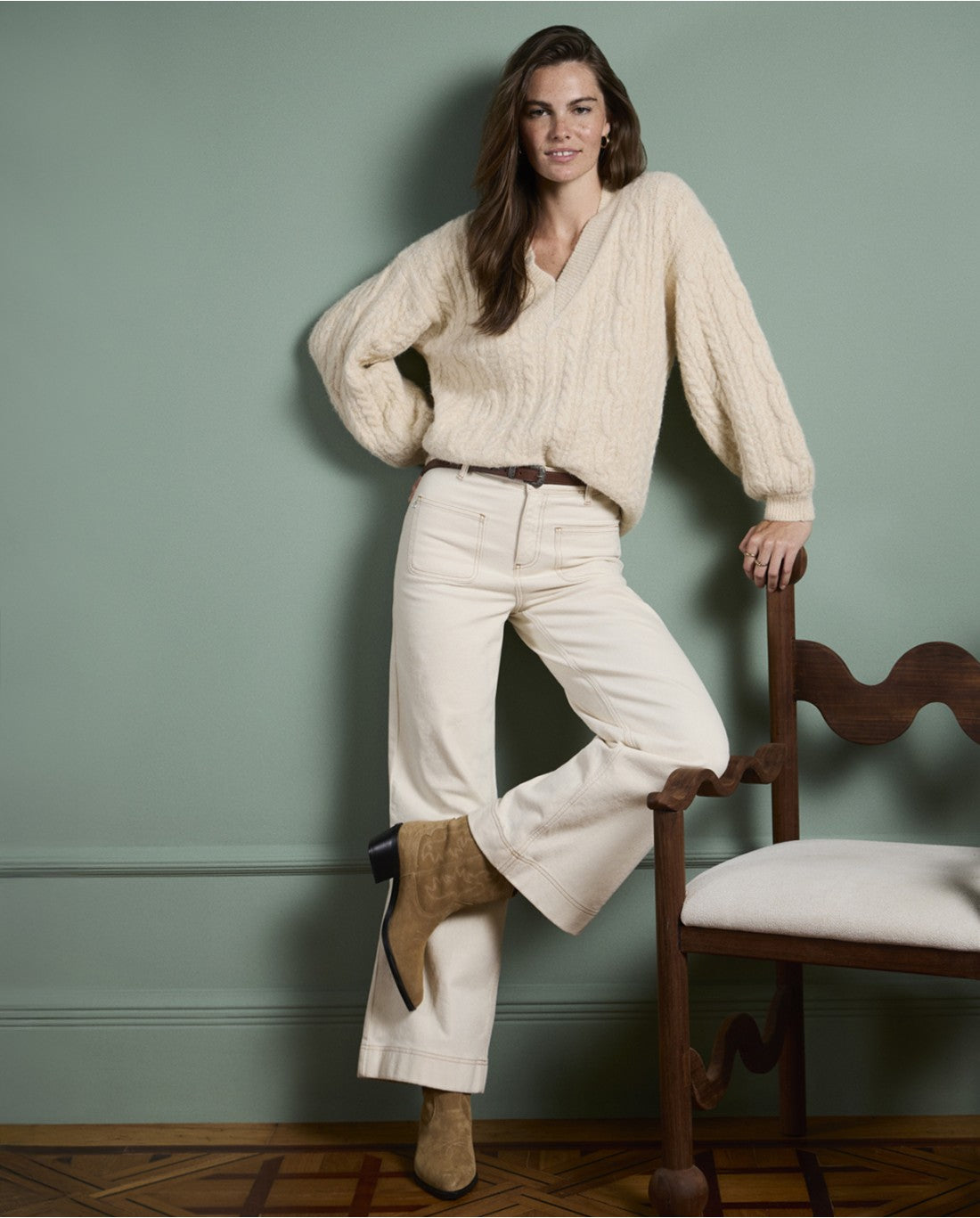 SURKANA - Jeans flare, Crudo