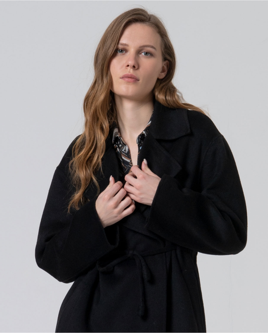 SURKANA - Cappotto in lana, Nero