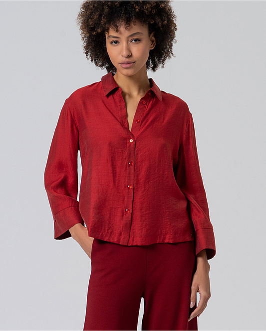 SURKANA - Camicia oversize con maniche a campana, Rosso