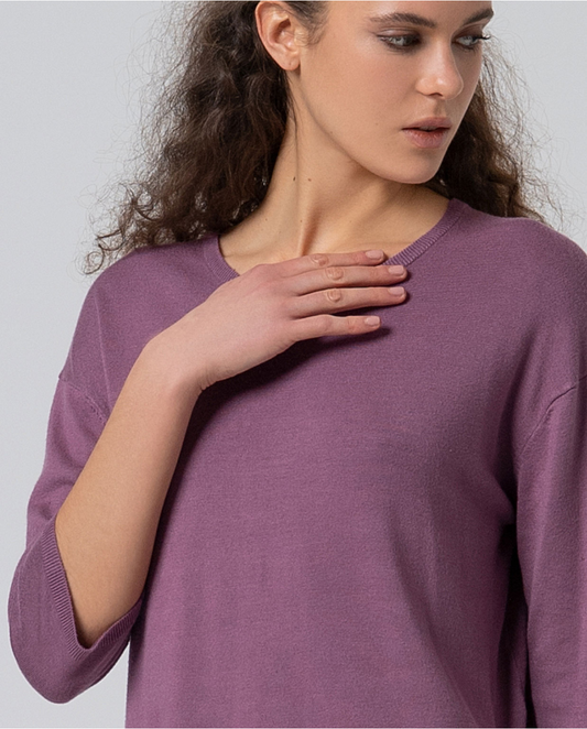 SURKANA - Maglia manica 3/4, Malva