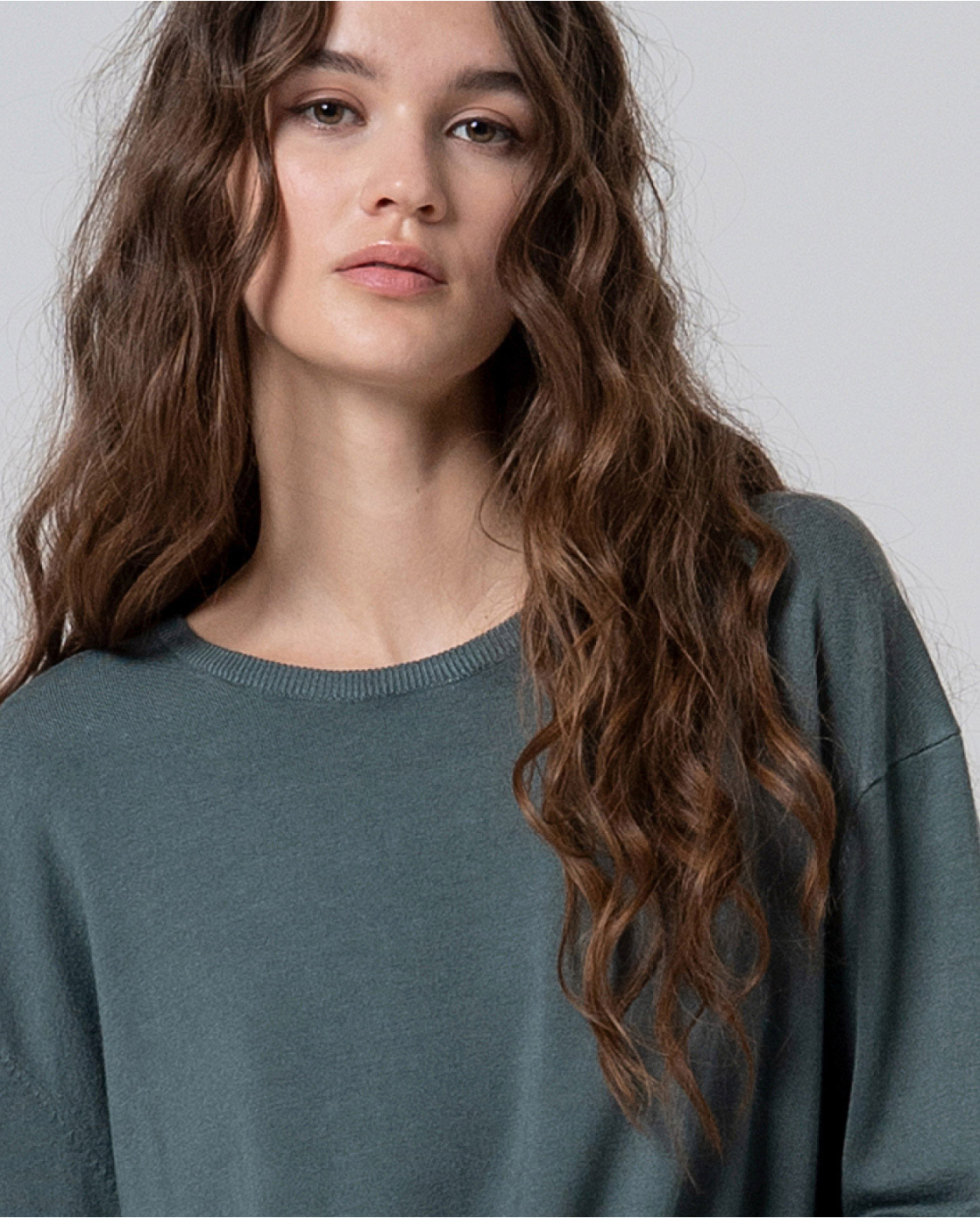 SURKANA - Maglia fluida manica 3/4, Petrolio