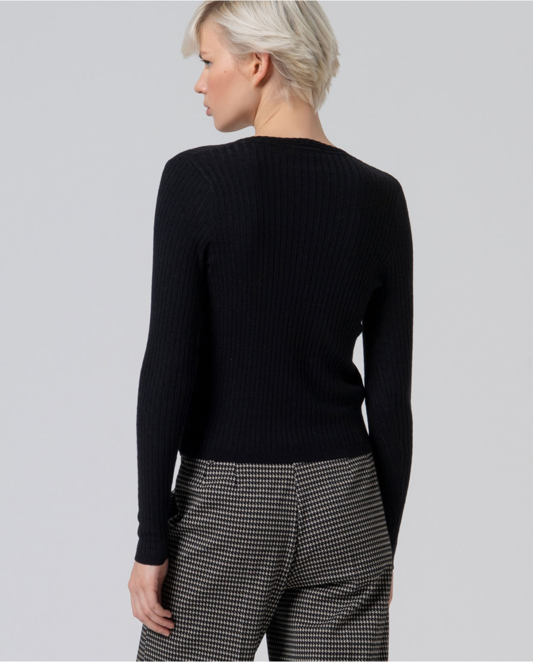 SURKANA - Cardigan aderente a coste, Nero