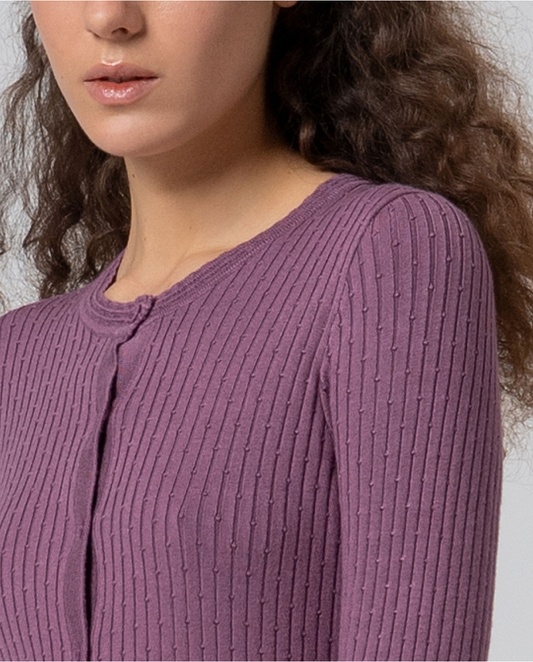 SURKANA - Cardigan aderente a coste, Malva