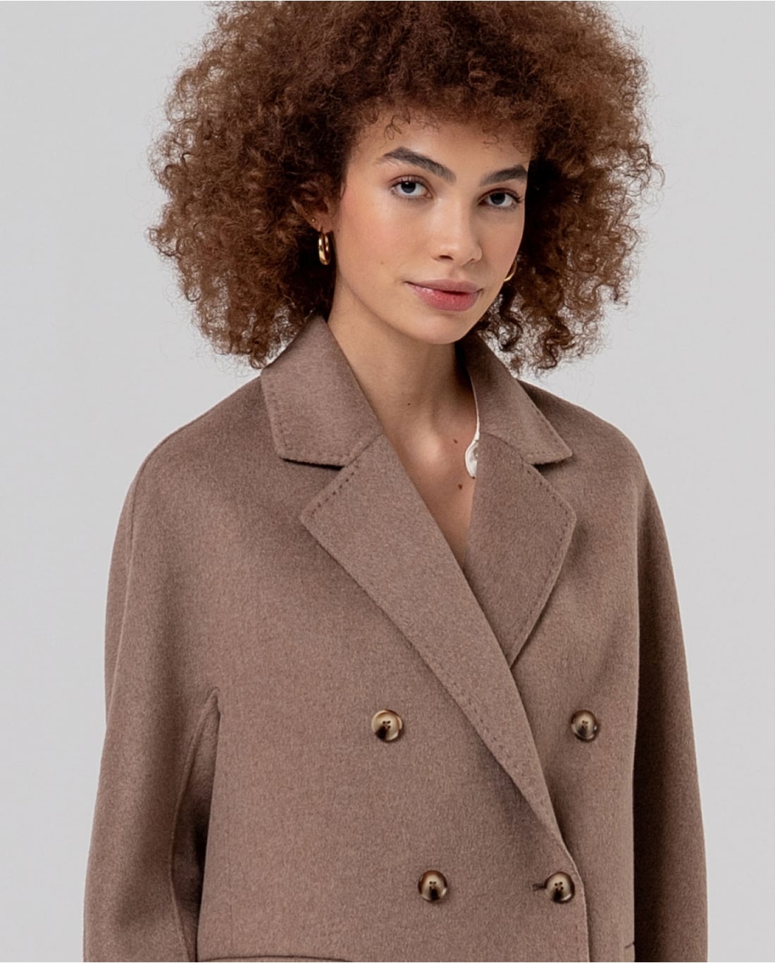 SURKANA - Cappotto doppiopetto in lana, Camel
