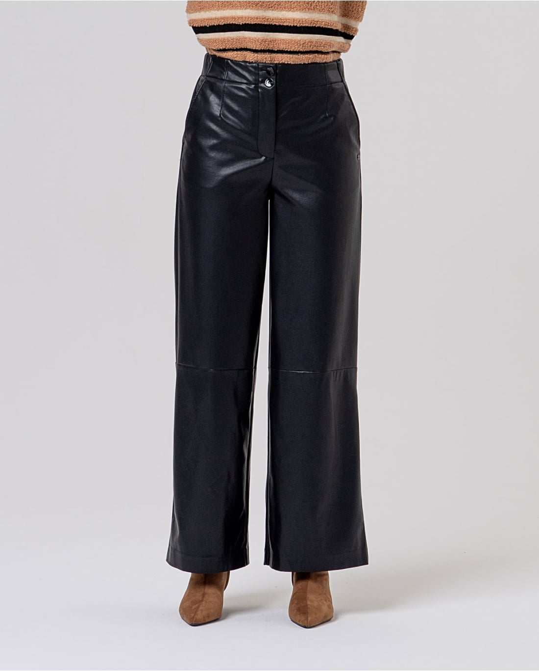 SURKANA - Pantalone simil pelle nero
