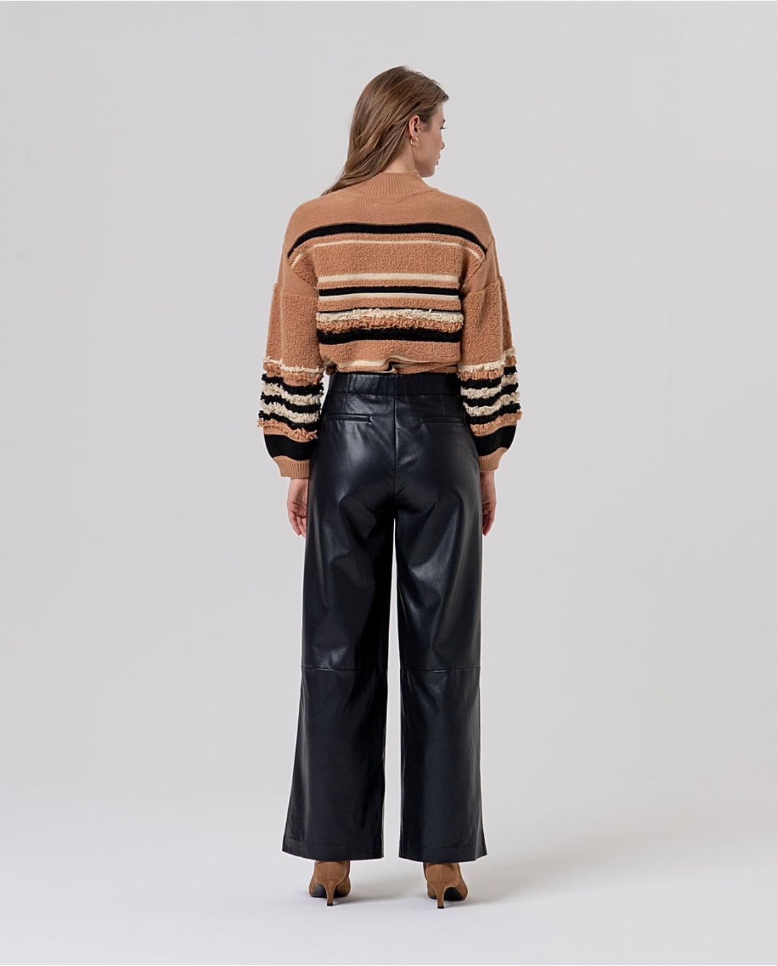 SURKANA - Pantalone simil pelle nero