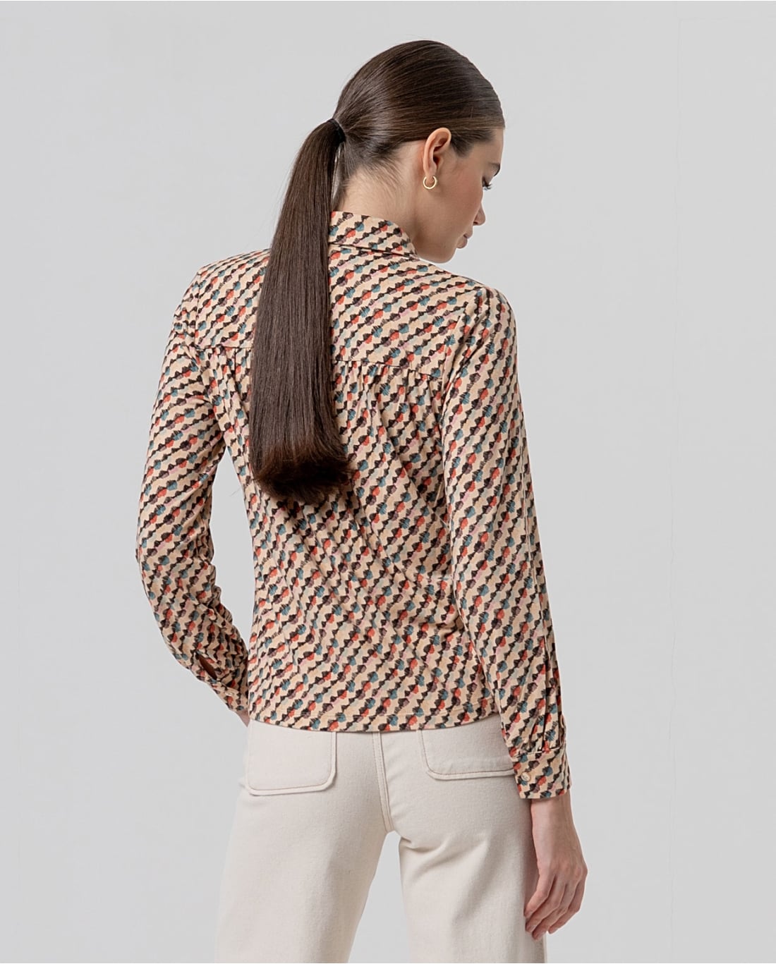 SURKANA - Camicia geometrica Crudo