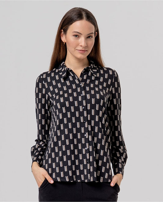 SURKANA - Camicia geometrica nero