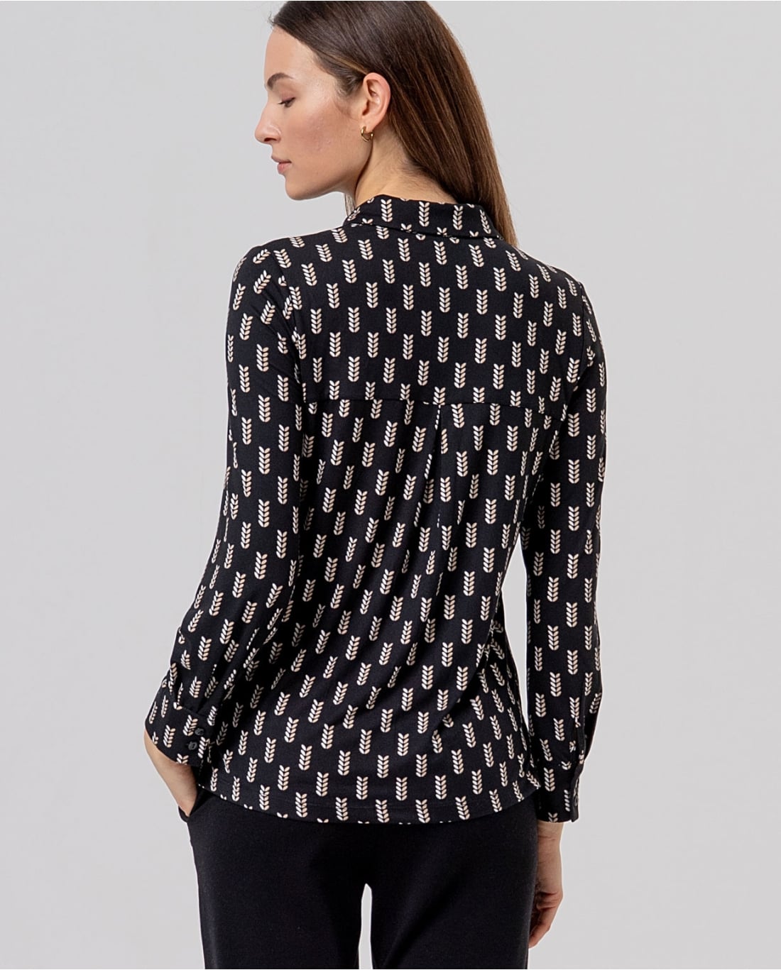 SURKANA - Camicia geometrica nero