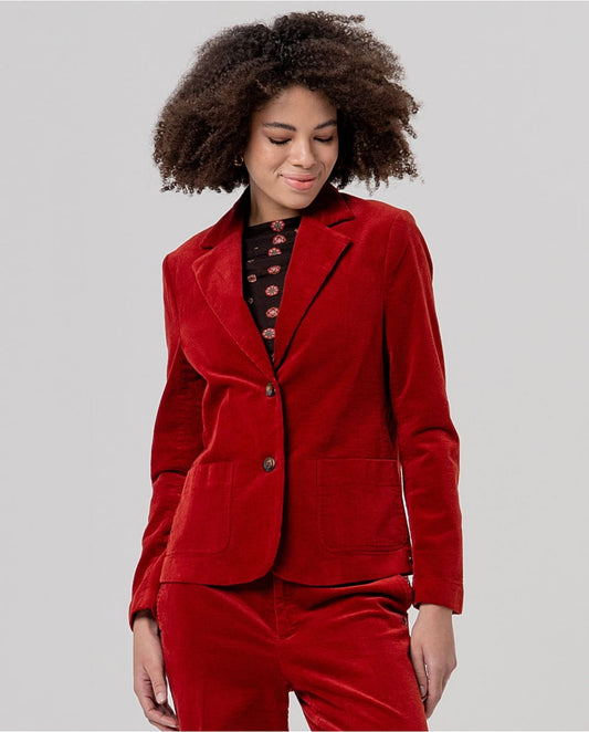 SURKANA - Blazer in velluto rosso
