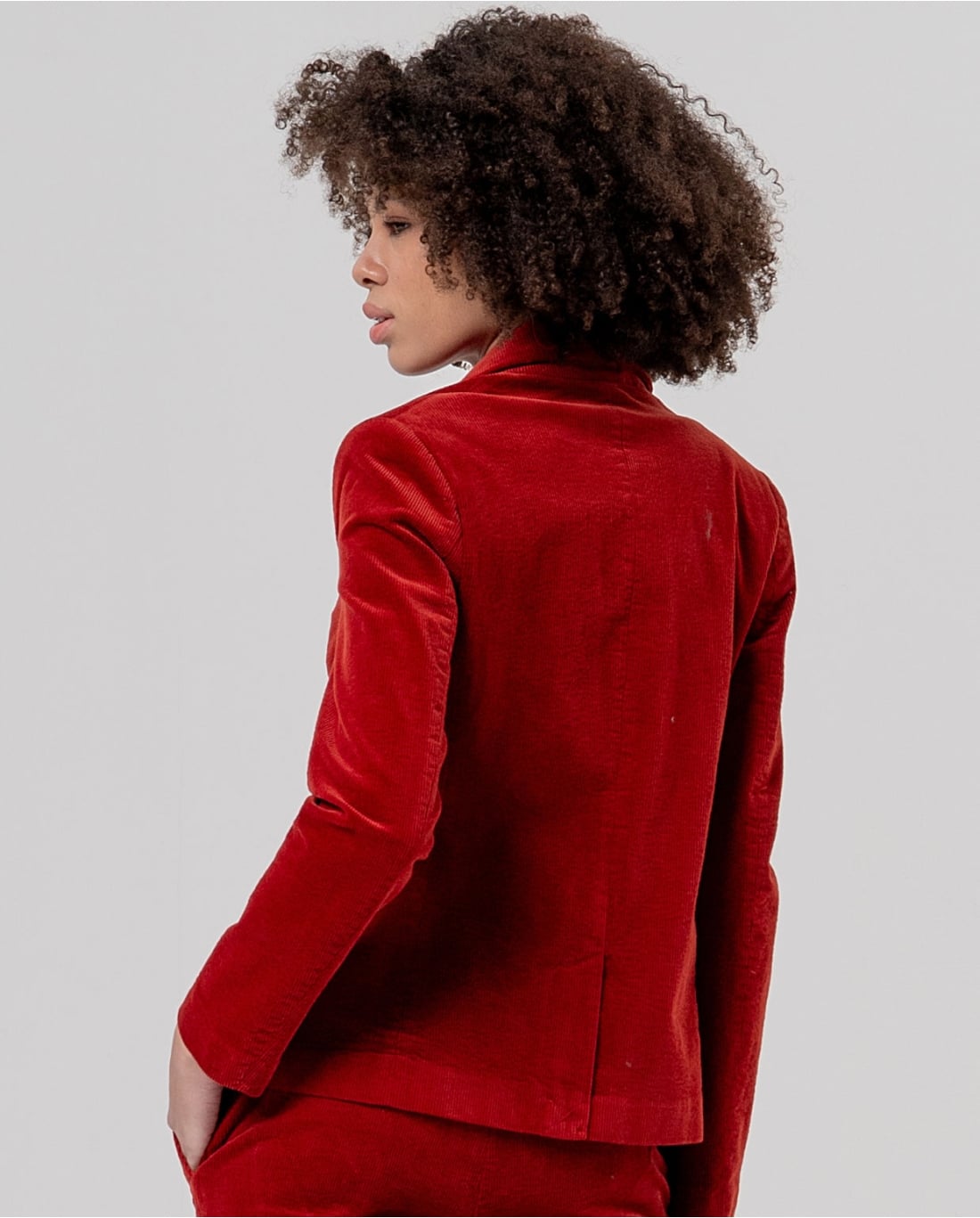 SURKANA - Blazer in velluto rosso