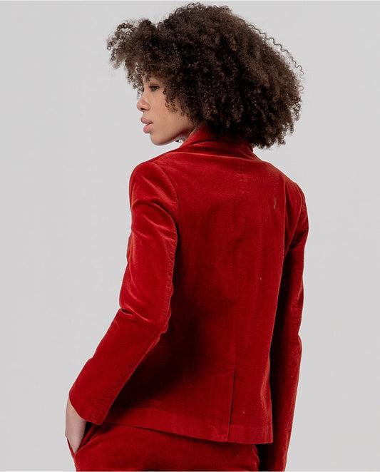 SURKANA - Blazer in velluto rosso