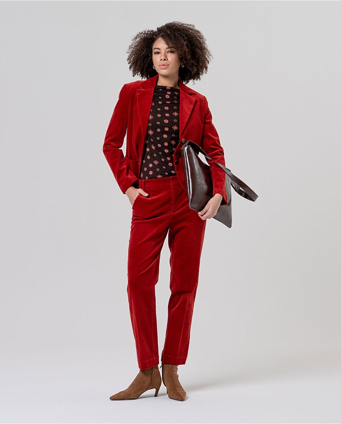 SURKANA - Blazer in velluto rosso