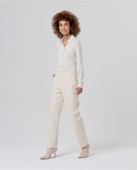 SURKANA - Pantalone chino in velluto Crudo